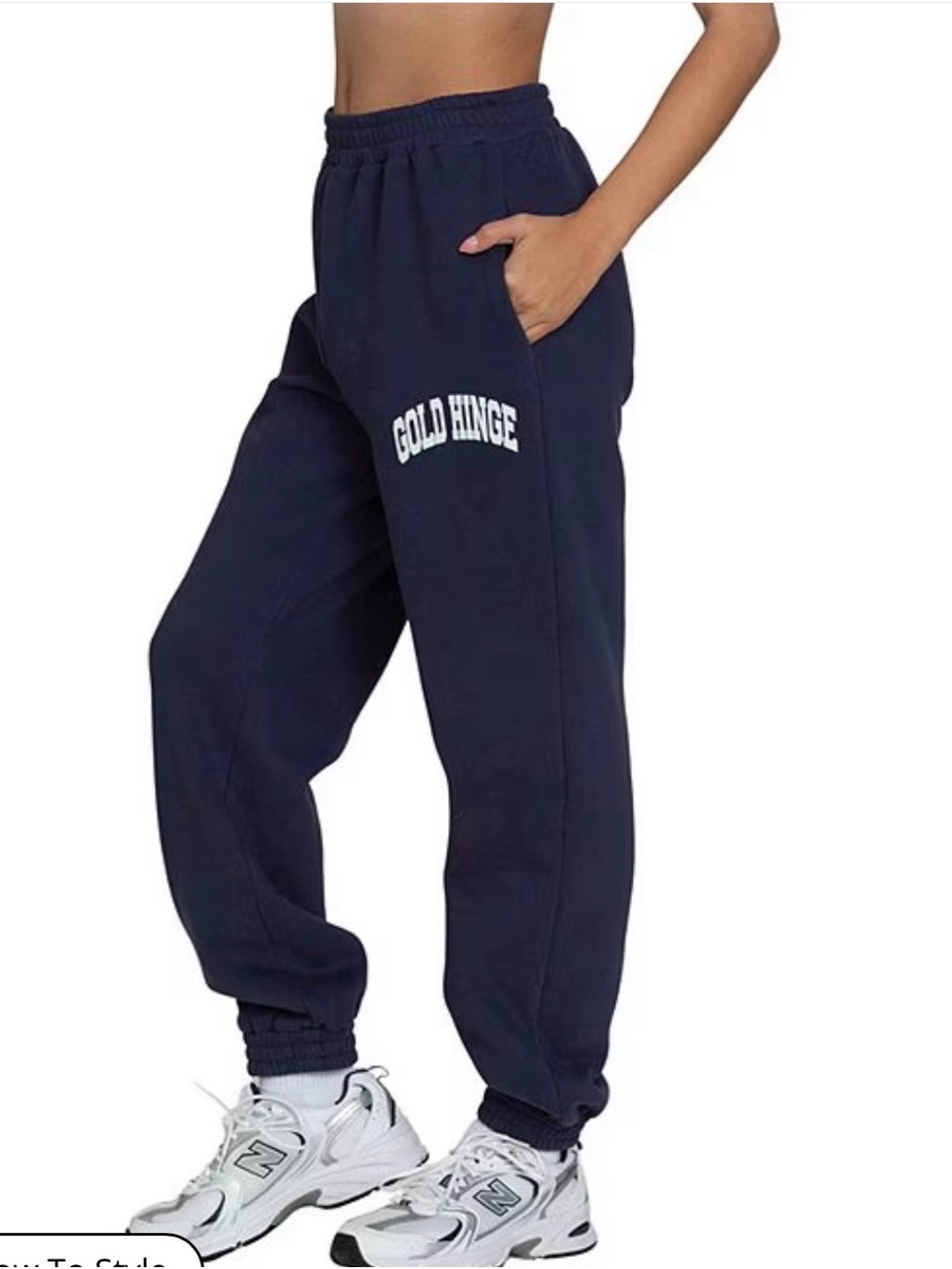 Gold Hinge Women's Navy Sweatpants - Relaxed Jogger